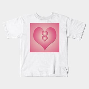 Pink hearts on pink background Kids T-Shirt